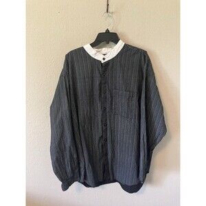 Scully Western Shirt Mens Size XXL Banded Collar Button Down Black And White